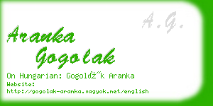 aranka gogolak business card